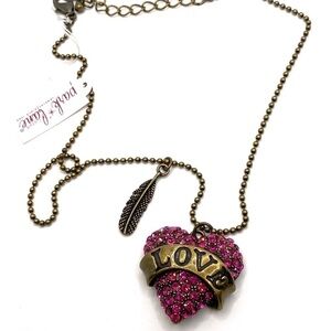 Park Lane Necklace Young Love Necklace Heart Fuchsia Crystals
